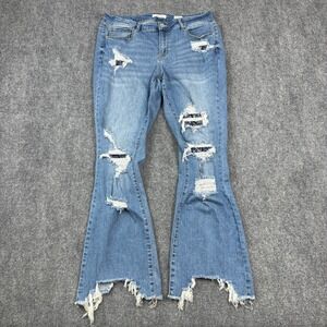 A Beautiful Soul Womens Jeans Size 14 Flare‎ Mid Rise Medium Wash Stretch Denim